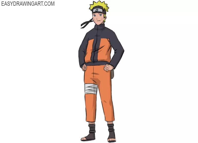 naruto uzumaki drawing full body