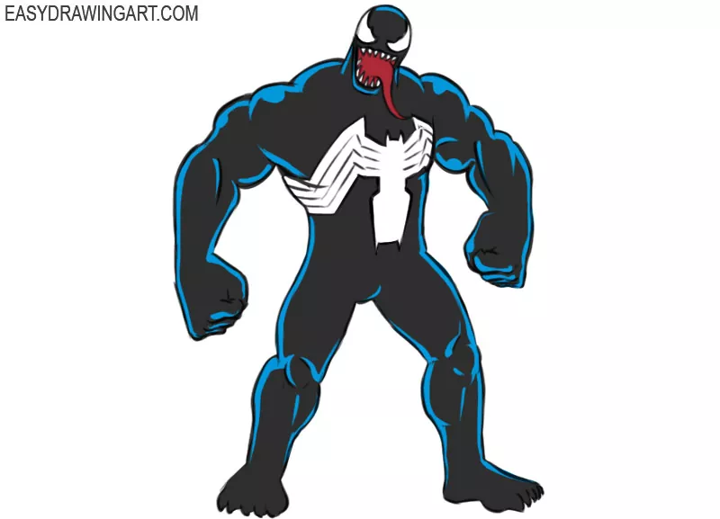 How to Draw Venom - Really Easy Drawing Tutorial