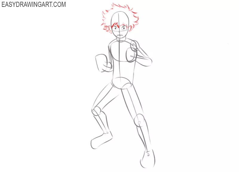 How to draw Deku anime