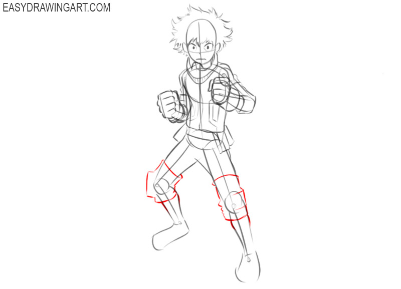 How to draw Deku for beginners