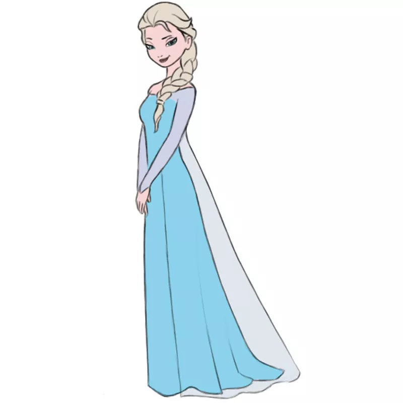 How to Draw Elsa Step by Step - DrawingNow