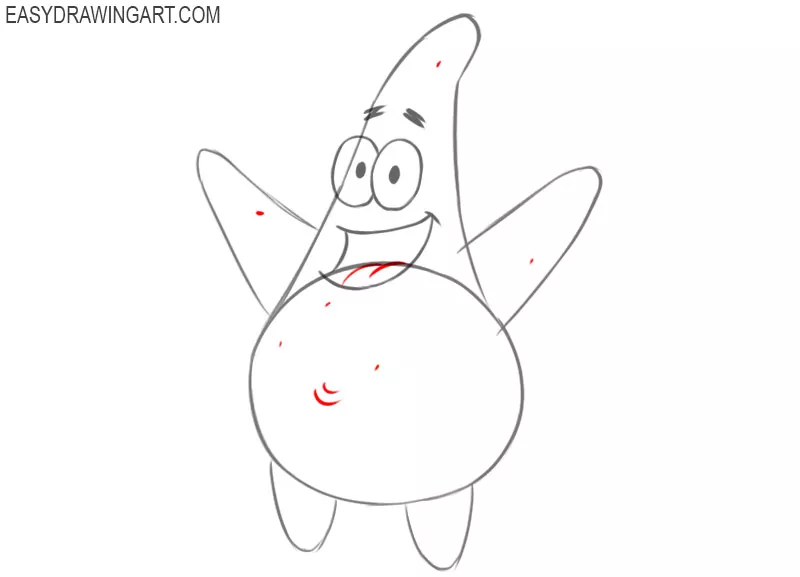 How to draw Patrick Star easy