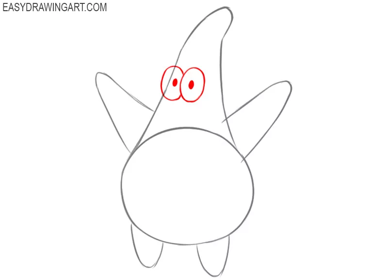 How to draw Patrick Star step by step