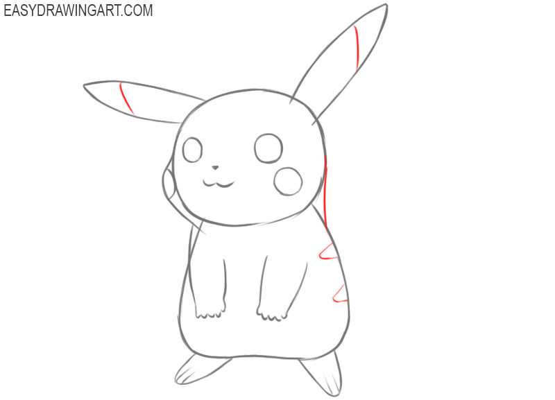 How to draw Pikachu easy