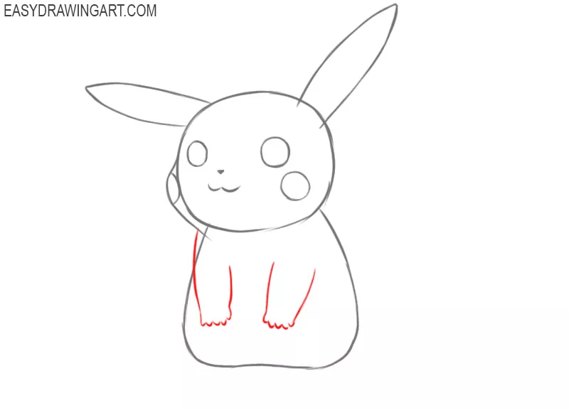 How to draw Pikachu from Pokemon