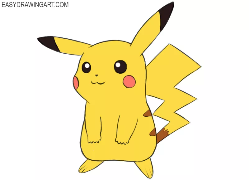 How to draw PIKACHU step by step, EASY 