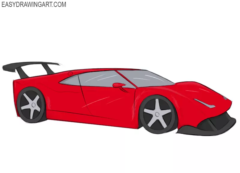 How to Draw a Ferrari - Easy Drawing Art