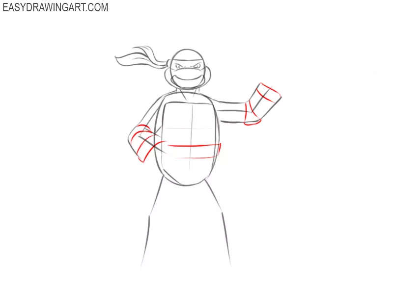 How to draw a Ninja Turtle step by step easy