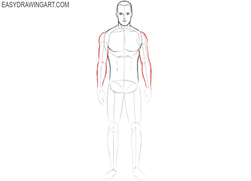 How to draw a body male