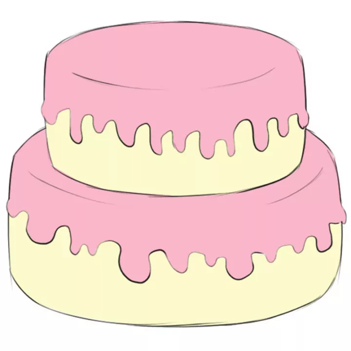 Food Easy Drawing Art   How To Draw A Cake 720x720 