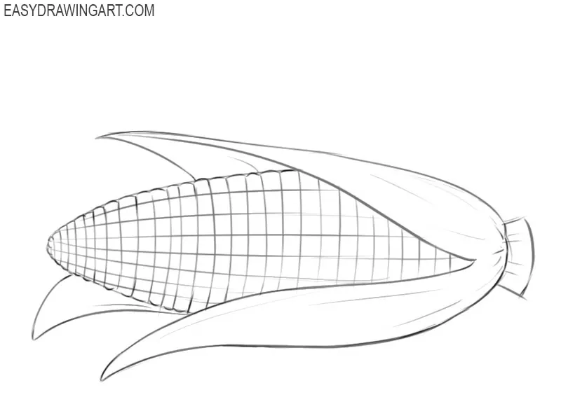 How To Draw A Corn Cob Easy Drawing Art