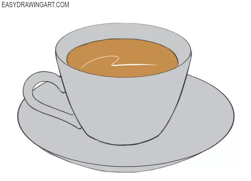 Pencil Drawing of Cup of Coffee - Stock Image - Everypixel