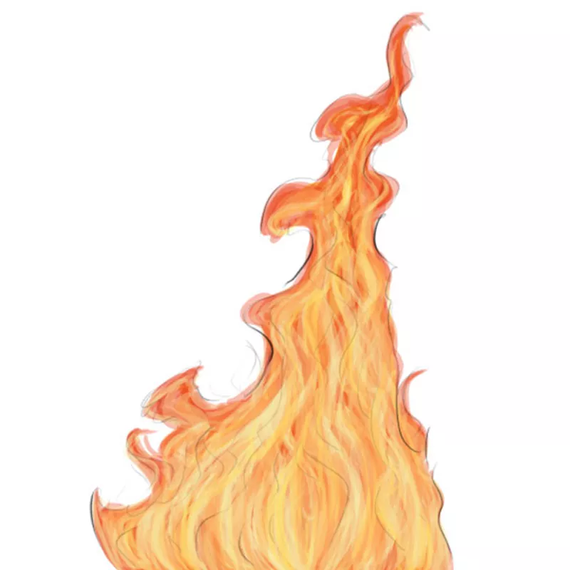 how to draw flames step by step