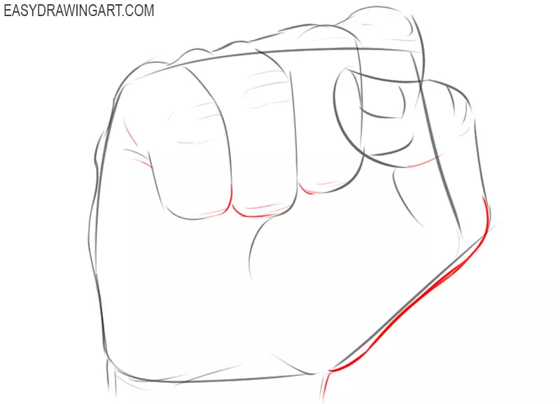 How to draw a fist easy