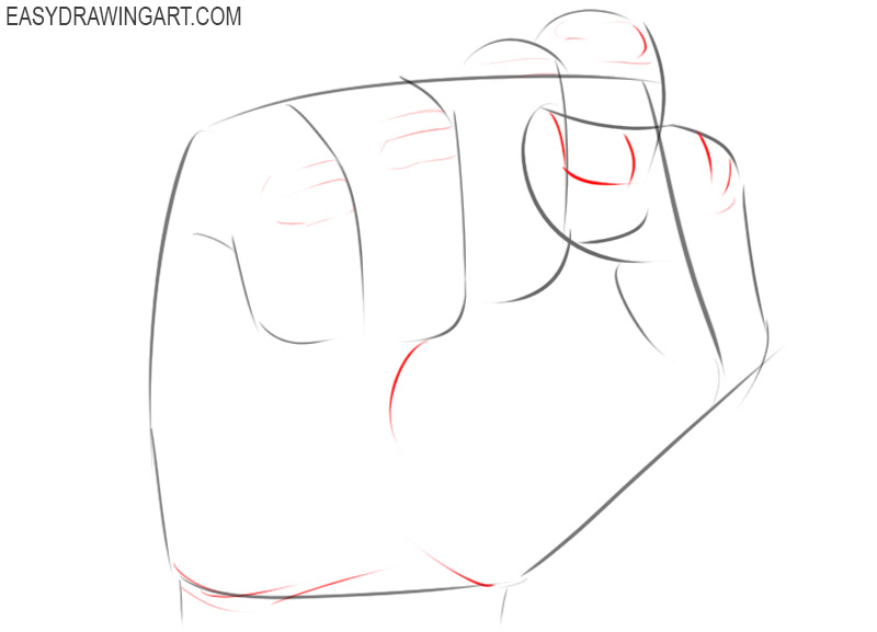 How to draw a fist step by step