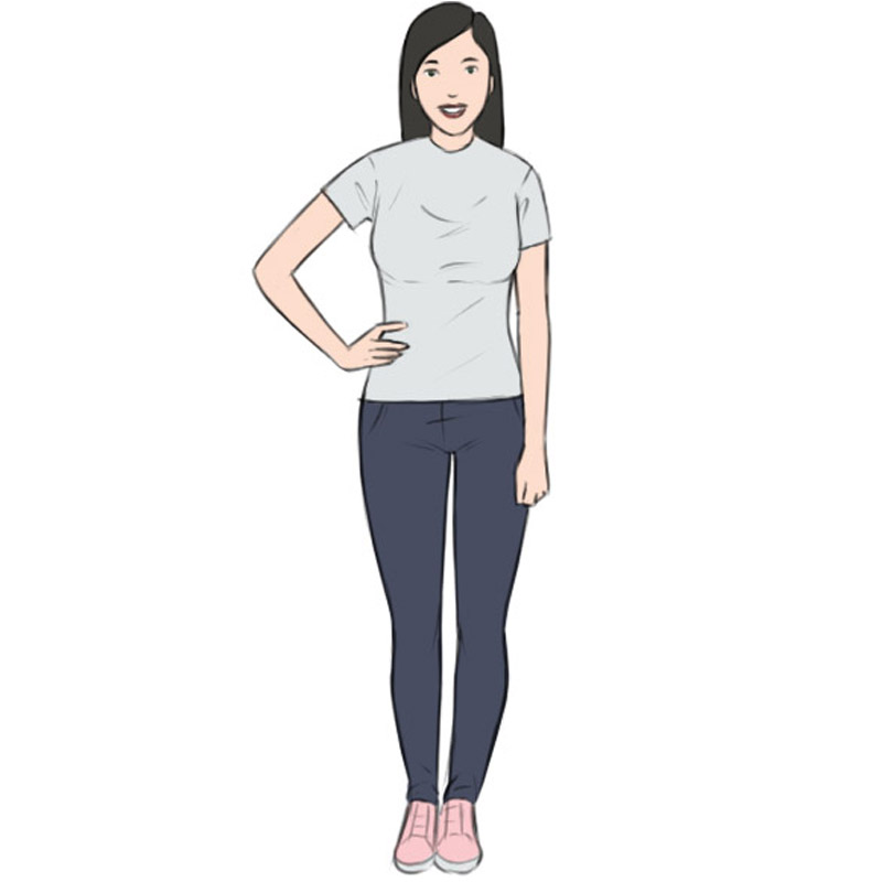 how to draw a woman standing