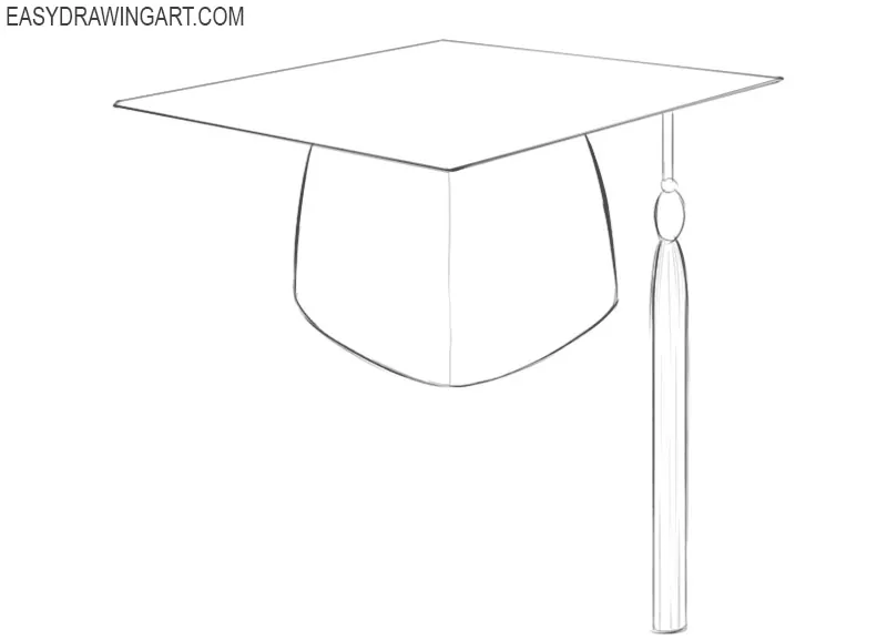 Hand Draw Sketch Of Graduation Cap Isolated On White Stock Illustration -  Download Image Now - iStock