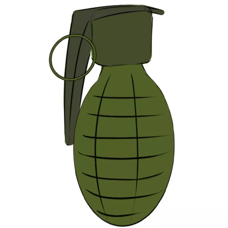 How to Draw a Grenade Easy Drawing Art