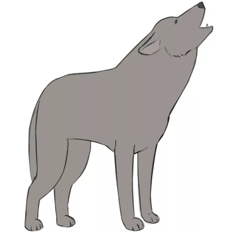 animated wolf head howling
