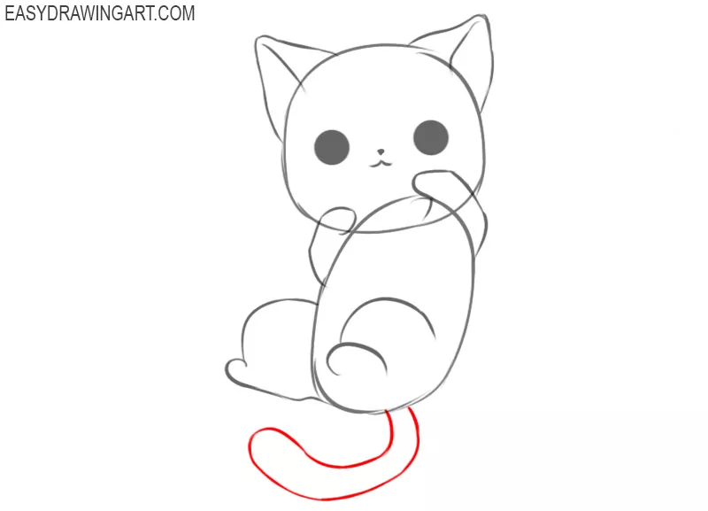 How to draw a kawaii cat step by step