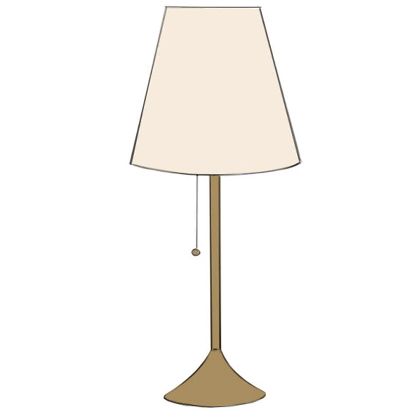 How To Draw A Lamp Easy Drawing Art, Simple Table Lamp Drawing