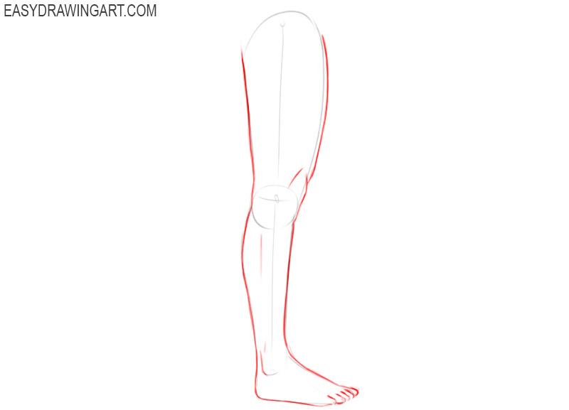 How to draw a leg step by step