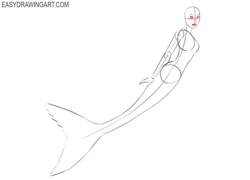 how to draw a mermaid step by step | Easy mermaid drawing, Mermaid canvas,  Mermaid