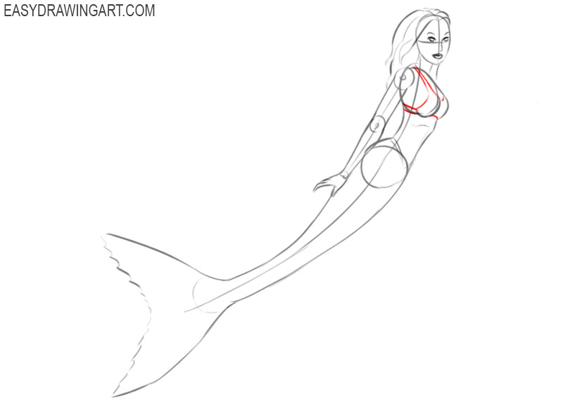 How to draw a mermaid easy