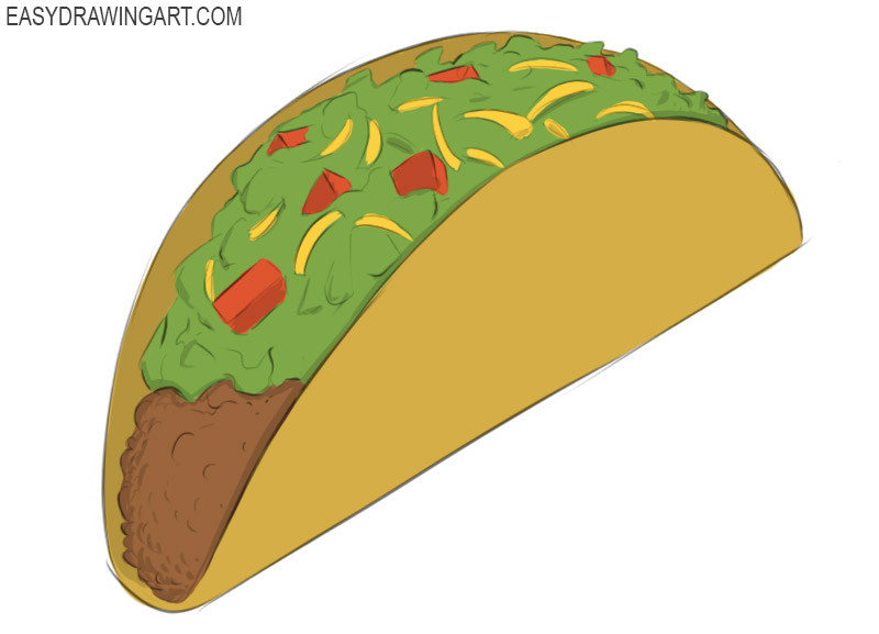 How to Draw a Taco - Easy Drawing Art