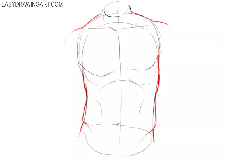 How to draw a torso easy