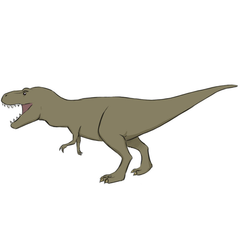 simple easy t rex drawing