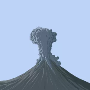 How to draw a volcano