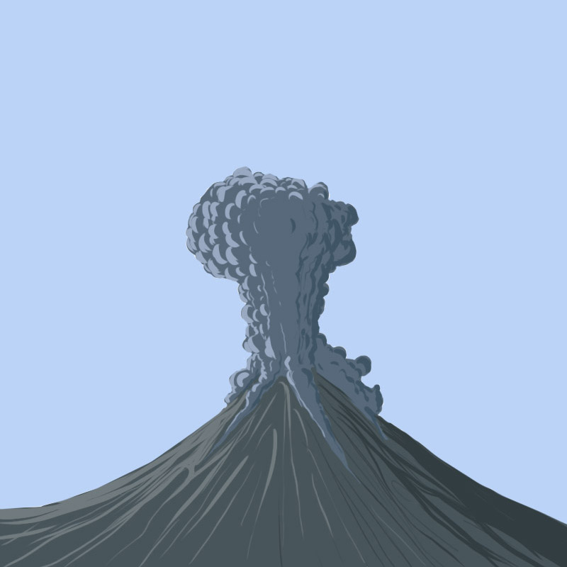 How To Draw A Volcano Easy Drawing Art   How To Draw A Volcano 