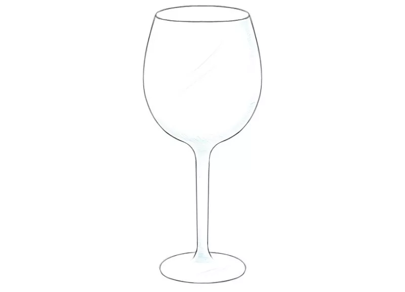 How to draw a wine glass