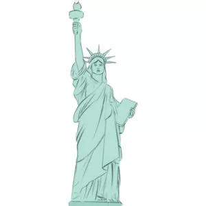 How to draw the Statue of Liberty