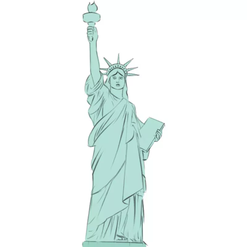 How to Draw the Statue of Liberty Easy Drawing Art