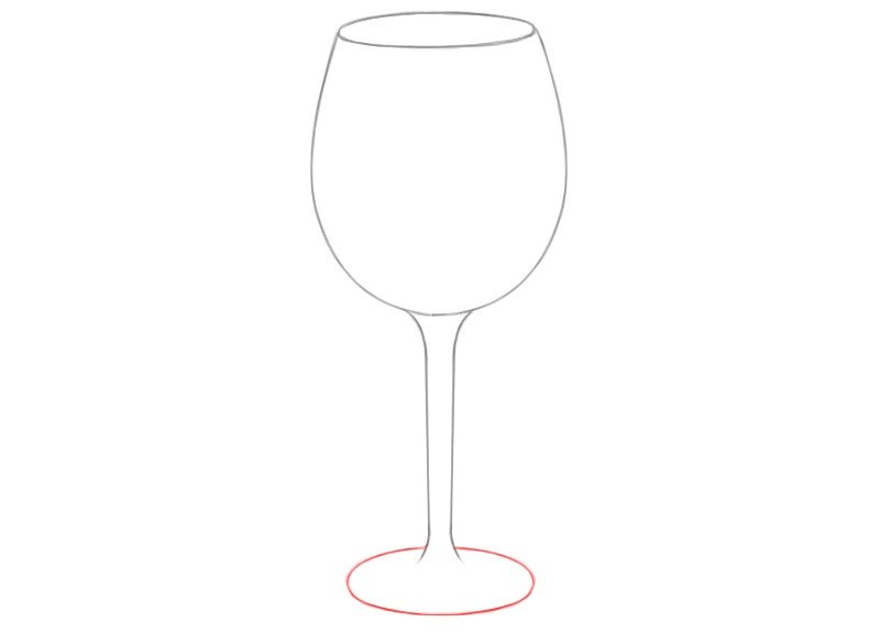 How to sketch a wine glass step by step