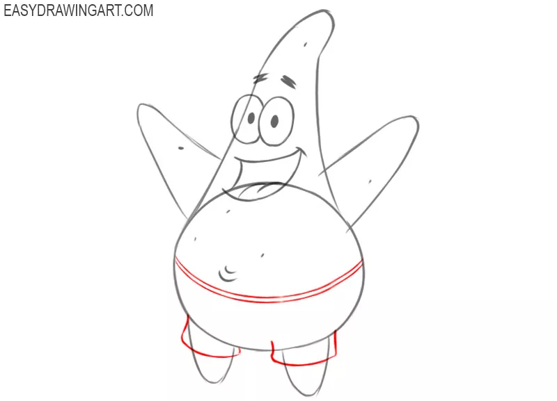 How to Draw Patrick Star from Spongebob Squarepants - Really Easy Drawing  Tutorial