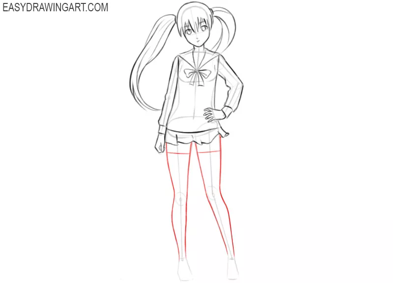 anime girl drawing easy 