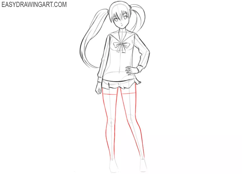 Anime Girl Drawing Tutorial - How to draw Anime Girl step by step