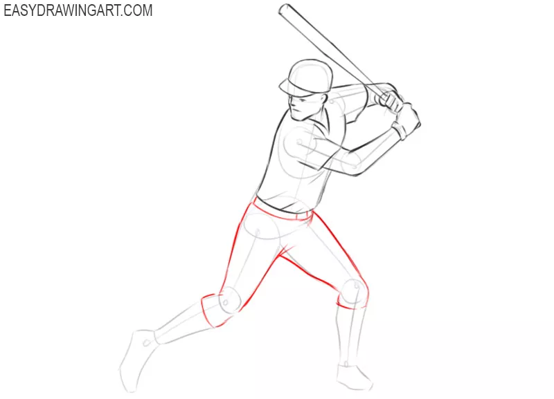 How to Draw a Baseball Player Easy Drawing Art