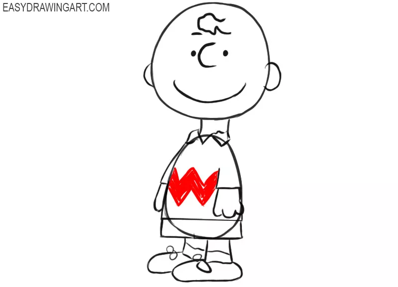 charlie brown easy drawing step by step 