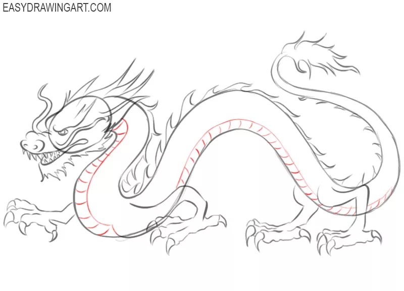 chinese dragon drawing easy