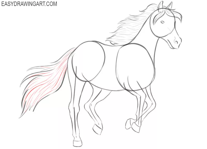 drawing a running horse