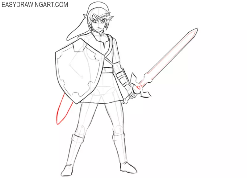 drawing link from the legend of zelda 
