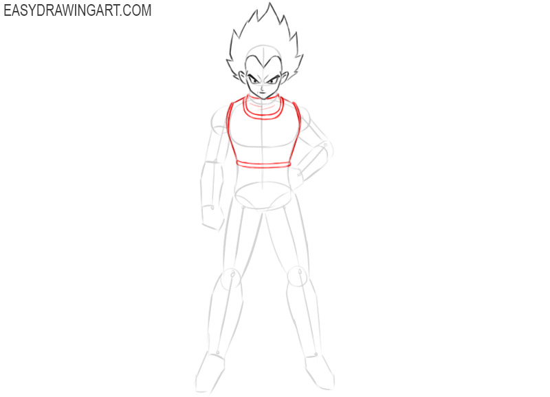 easy drawings how to draw vegeta