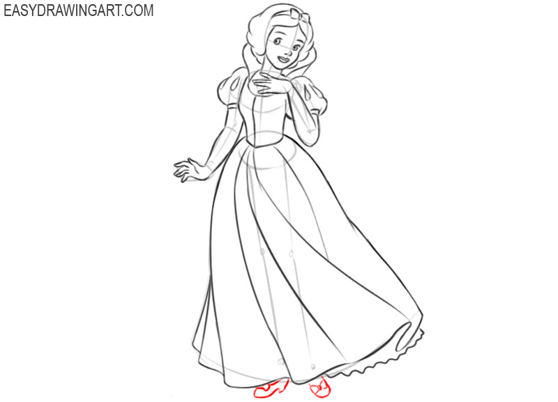easy to draw snow white 