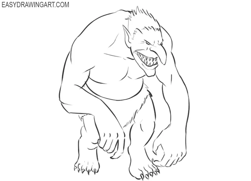 easy troll drawing step by step