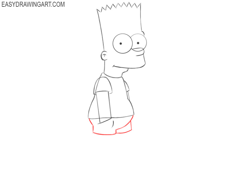 easy way to draw bart simpson