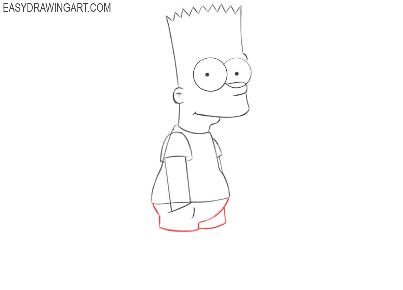easy way to draw bart simpson